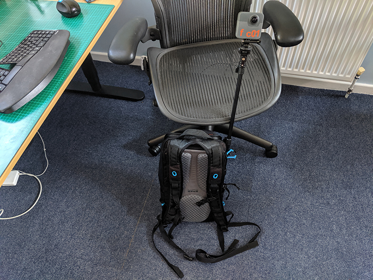 DIY Street View camera backpack back