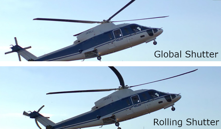 Rolling shutter versus global shutter comparison photo