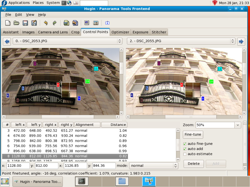 Hugin Screenshot Control Points