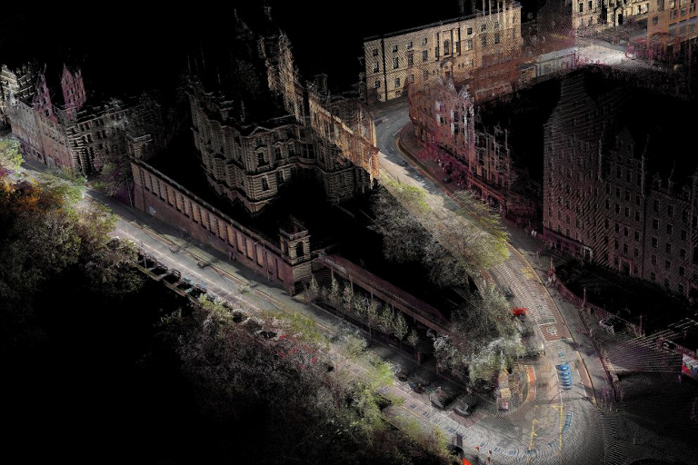 LiDaR point cloud and photo
