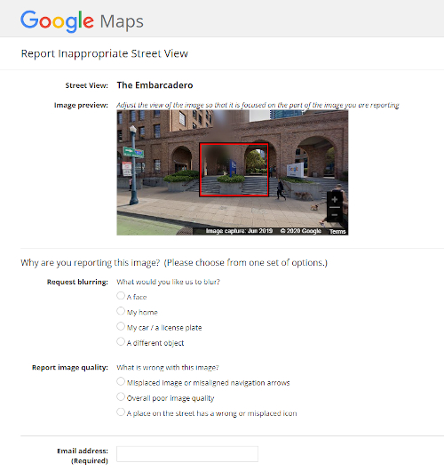 Google Street View Blur Request