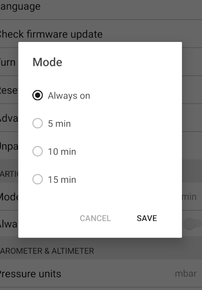 AtmoTube App Set measurement interval