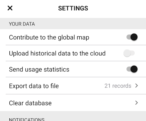 AtmoTube App Settings