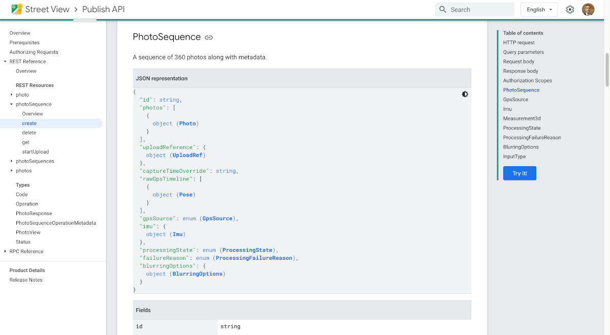 street view publish api