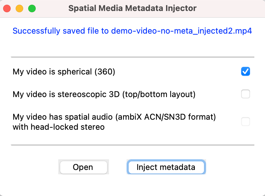 Spatial Media Metadata Injector