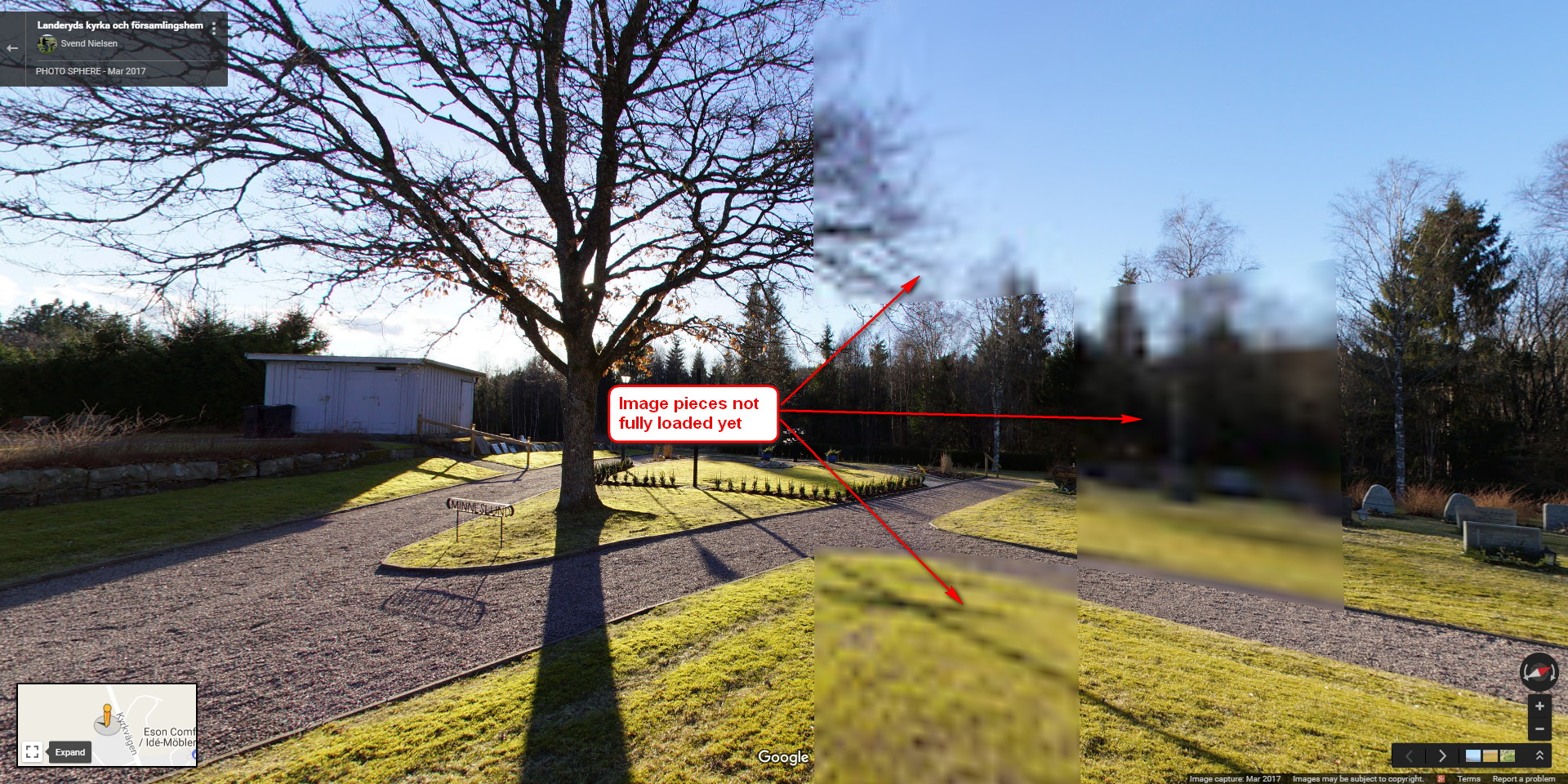 Google Street View load quadrants