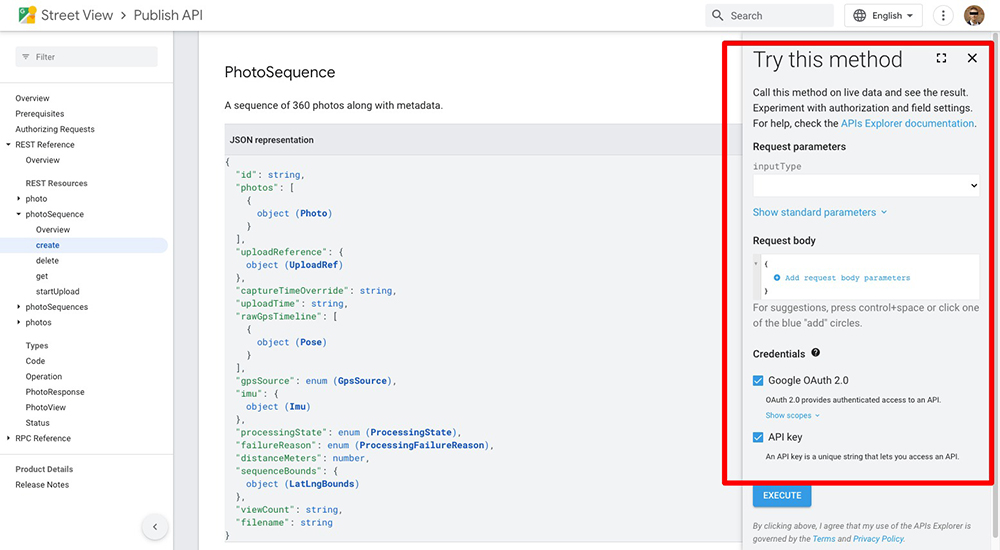 Google Street View API Explorer